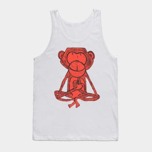 Monkey, cheeky red monkey, on pale stone Tank Top